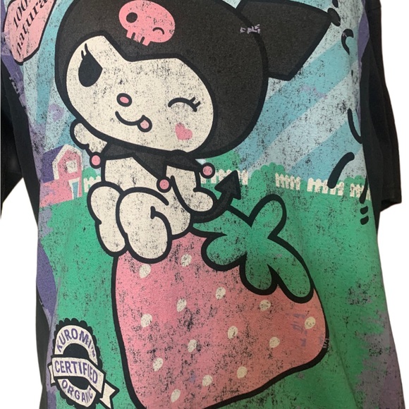 Kuromi Sanrio Strawberries T Shirt - Picture 2 of 6